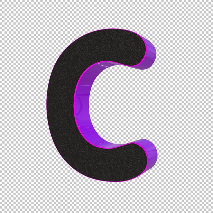 Render 3d della lettera C