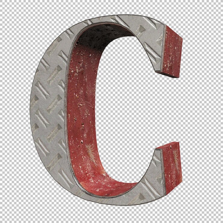 Render 3d della lettera C