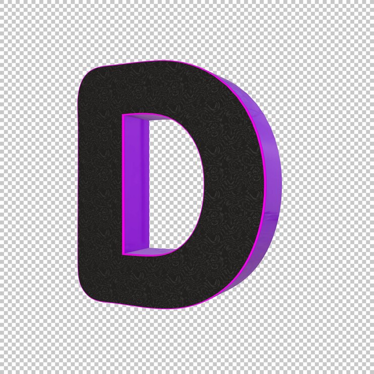 Render 3d della lettera D