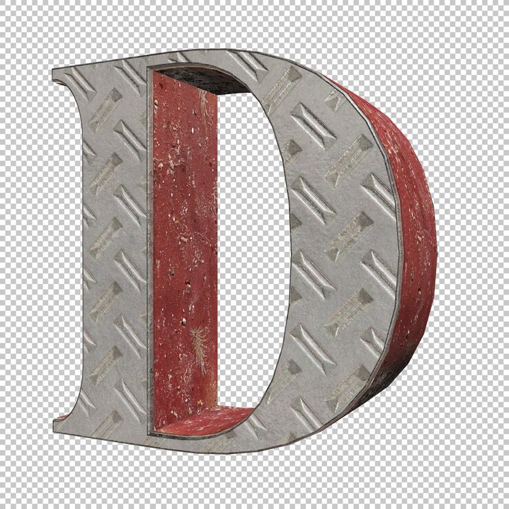 Render 3d della lettera D