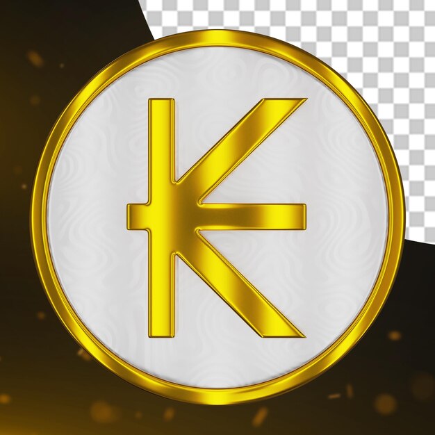 Render 3D della moneta d'oro Kip