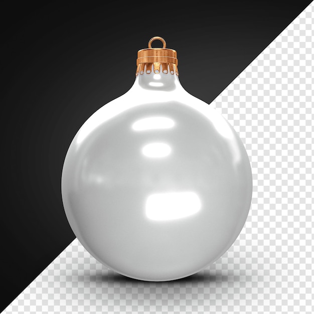 Render 3D di palline decorative natalizie bianche
