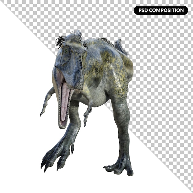 PSD render 3d del dinosaurio alioramus