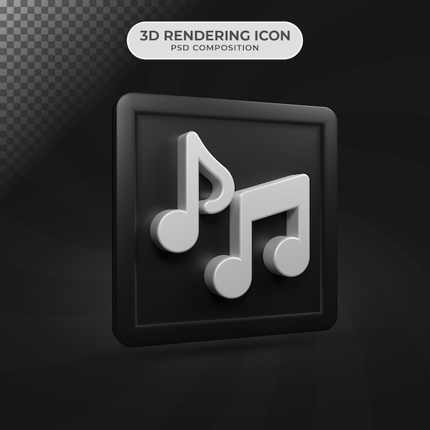 PSD render 3d de diseño de icono de música