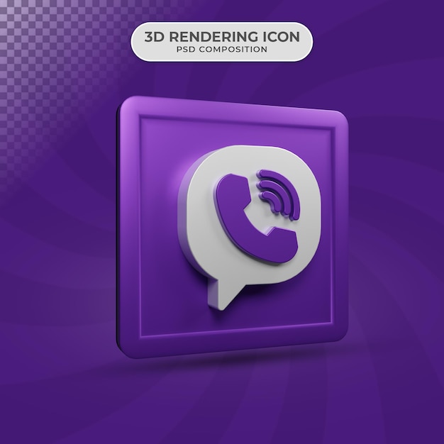 Render 3d de diseño de icono de viber