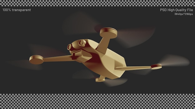 Render 3D de drone volador