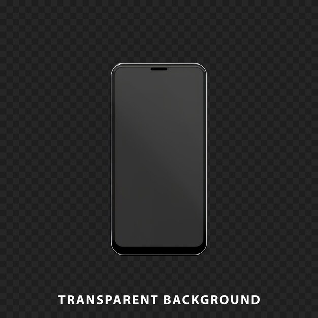 PSD render 3d du smartphone isolé sur un fond transparent