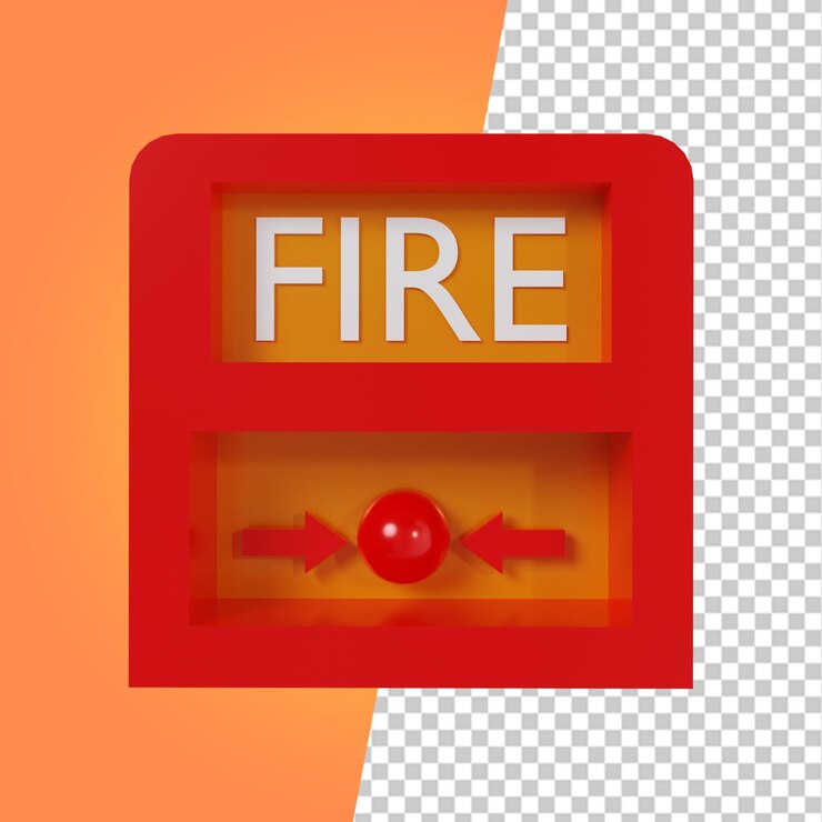 PSD render 3d para elemento de icono de bombero