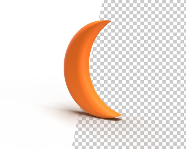 render 3d de elemento de media luna de ramdan de oro