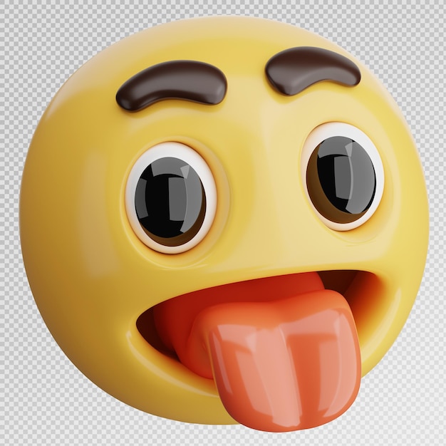 Render 3D de emoji o cara de emoticono