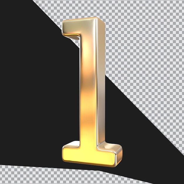 PSD render 3d de estilo dorado número 1