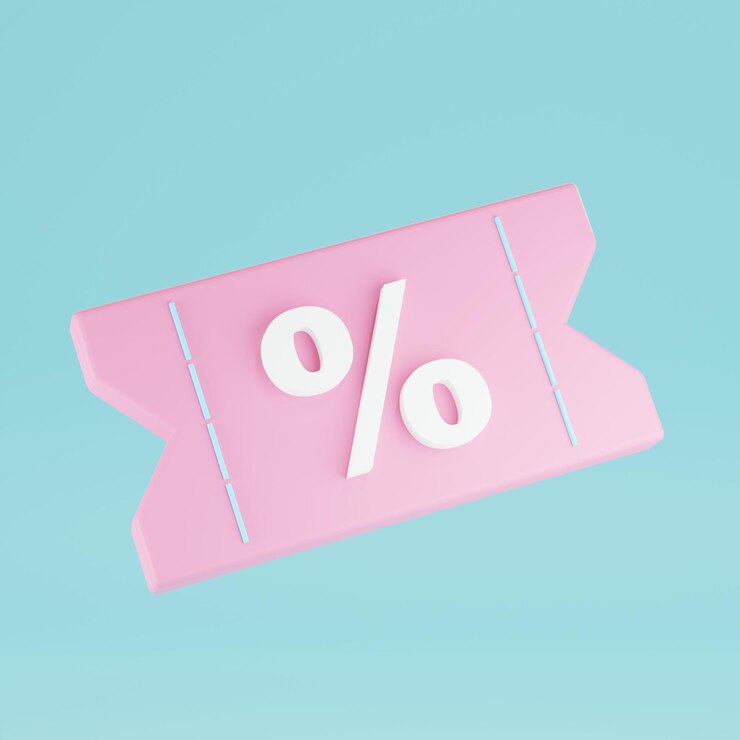 PSD render 3d etiqueta de venta sobre fondo pastel promoción de venta de descuento en redes sociales