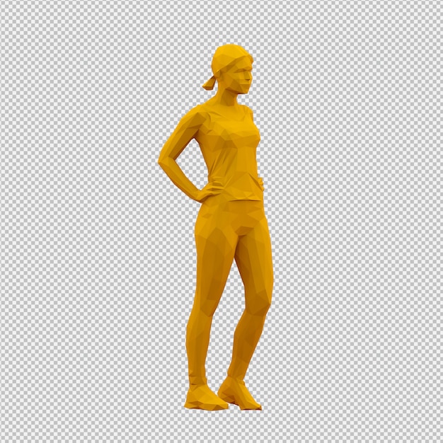 PSD render 3d feminino isométrico