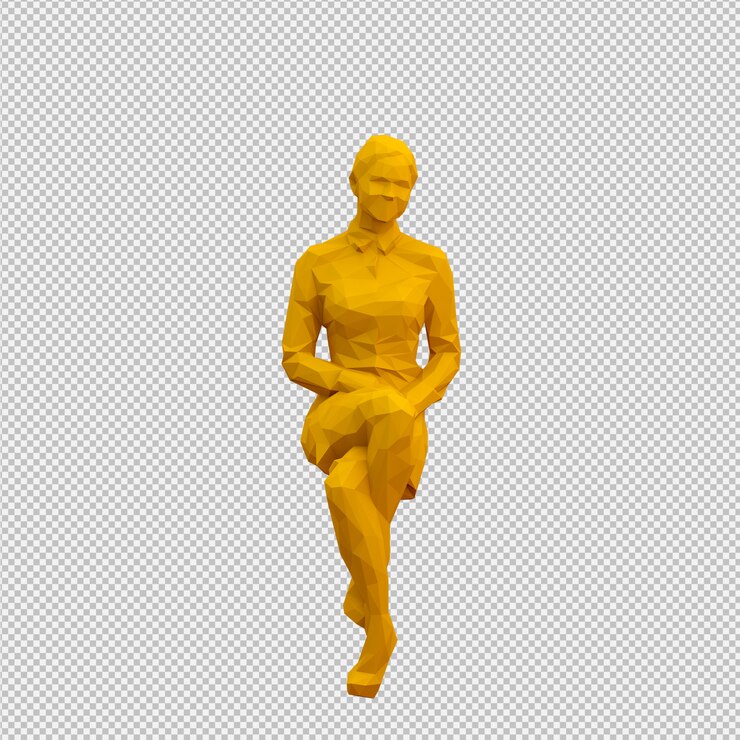 PSD render 3d feminino isométrico