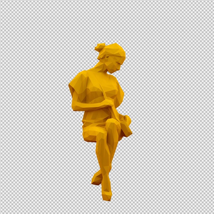 PSD render 3d feminino isométrico