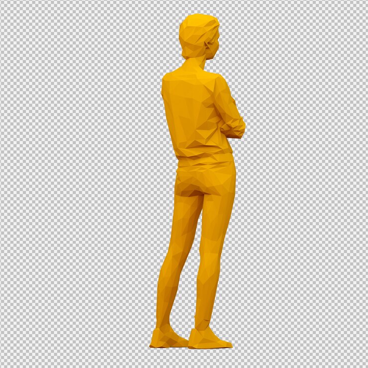 PSD render 3d feminino isométrico