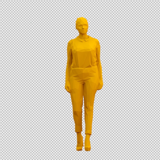 PSD render 3d feminino isométrico