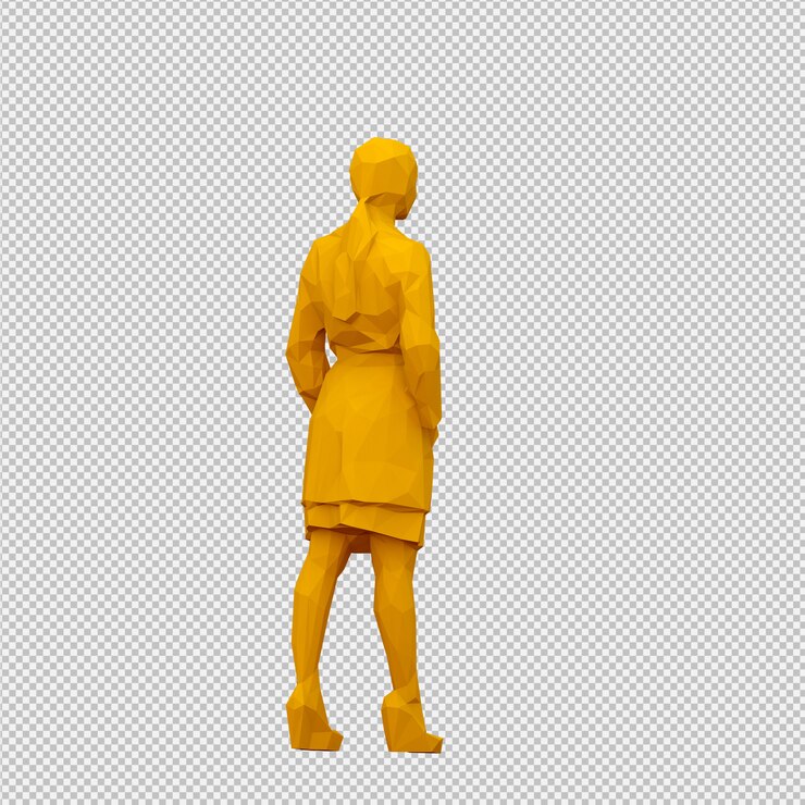 PSD render 3d feminino isométrico