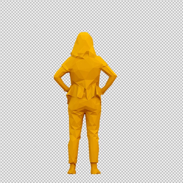 PSD render 3d feminino isométrico