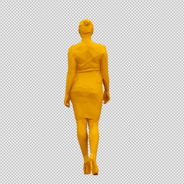 PSD render 3d feminino isométrico