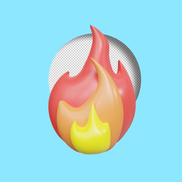 PSD render 3d de fuego