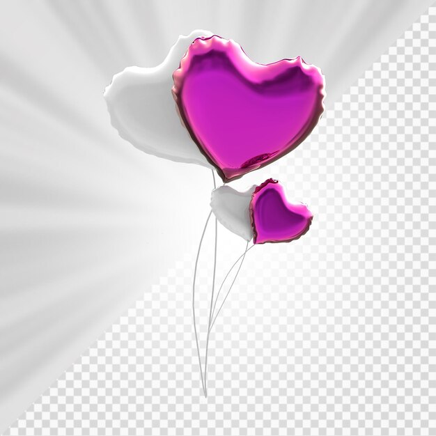 Render 3d de globo de corazón