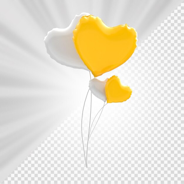 PSD render 3d de globo de corazón