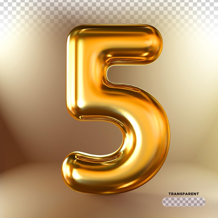 PSD render 3d de globos de oro número 5