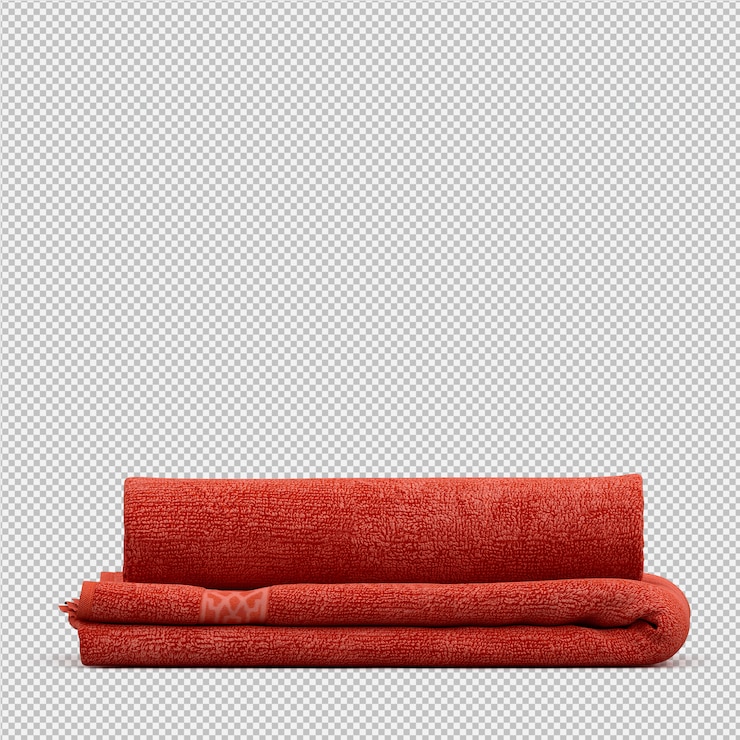 PSD render 3d handuk lipat terisolasi