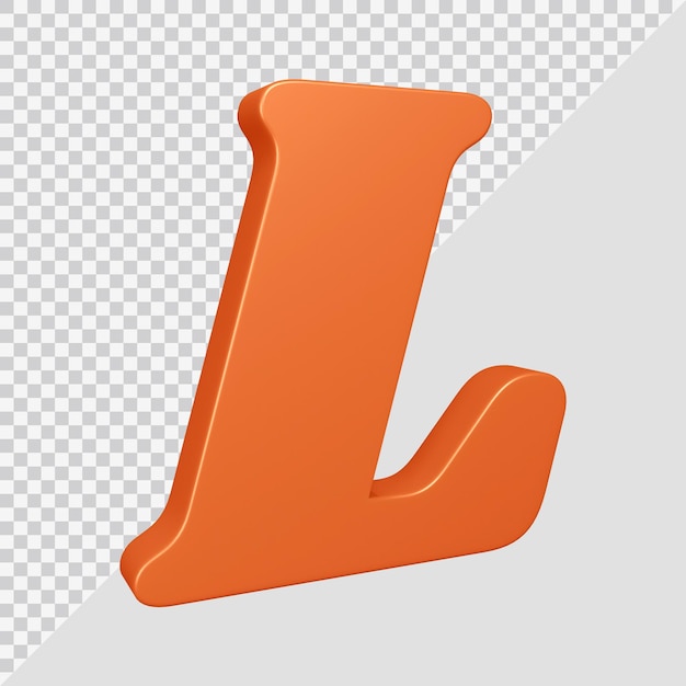 Render 3D huruf alfabet l