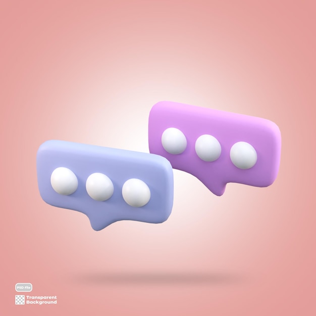 Render 3D de icono de burbuja de chat