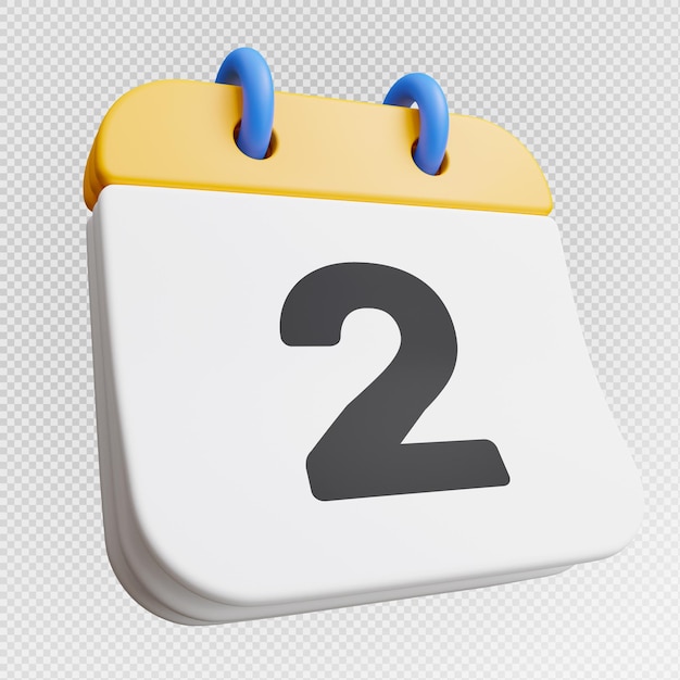Render 3D del icono de calendario aislado