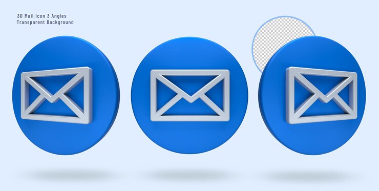 PSD render 3d icono de correo icono de render 3d de alta resolución