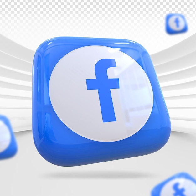 Render 3d del icono de facebook