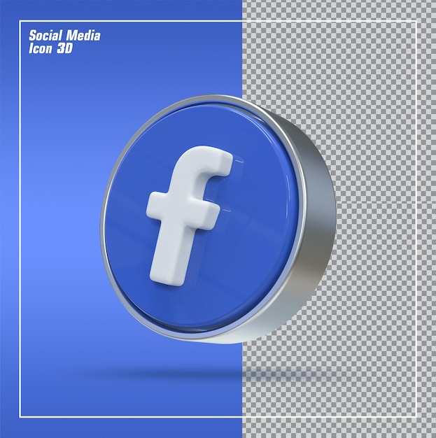 Render 3d de icono de facebook