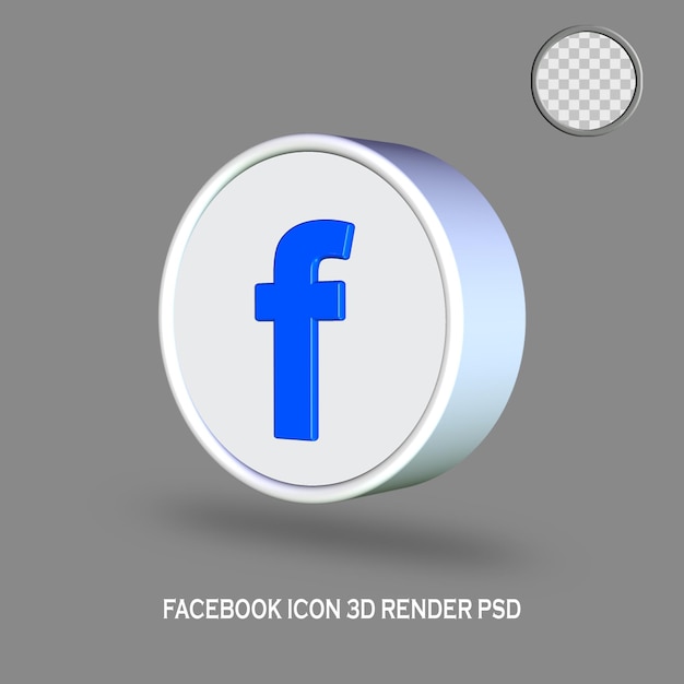 PSD render 3d del icono de facebook