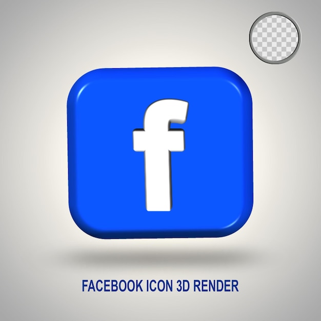 Render 3d del icono de facebook