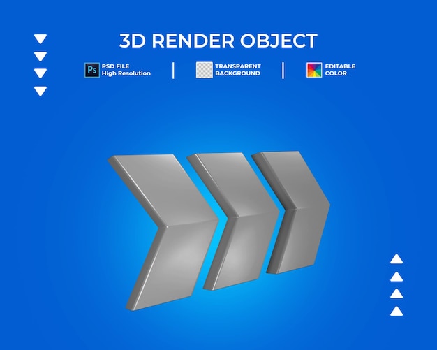 Render 3D del icono de flecha aislado