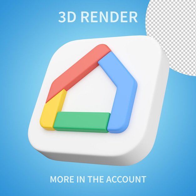 Render 3d del icono de inicio de Google