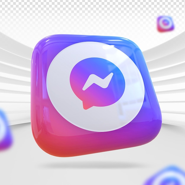 Render 3d del icono de Messenger