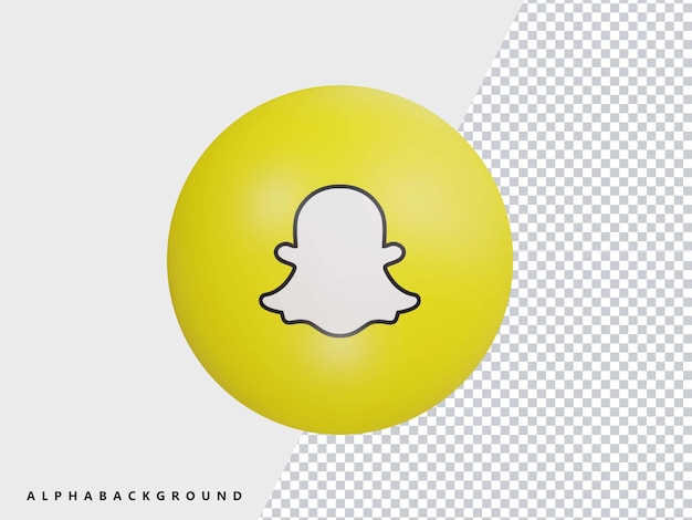 Render 3d de icono de snapchat transparente