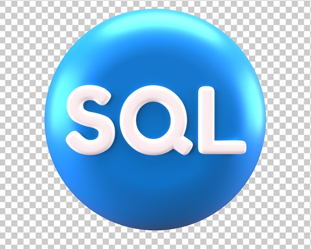 PSD render 3d de icono sql