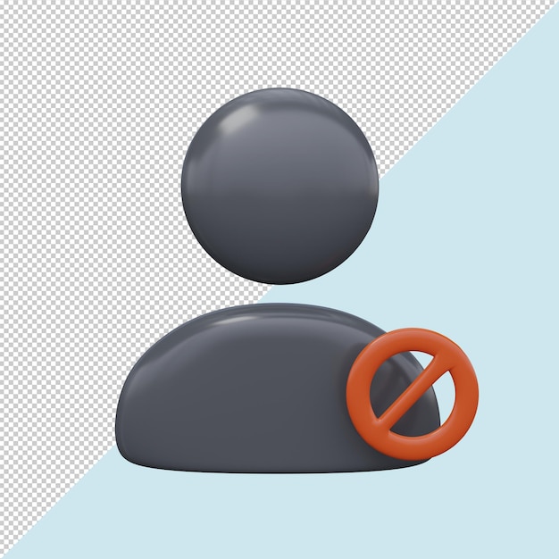 PSD render 3d de icono de usuario bloqueado