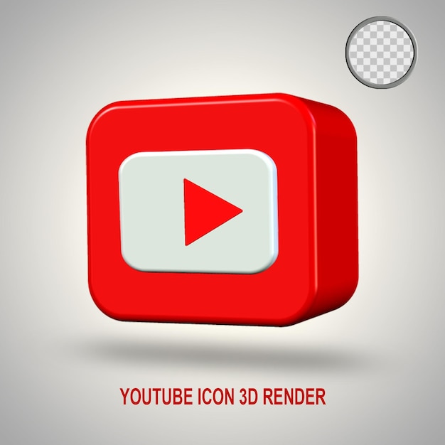 Render 3D del icono de Youtube