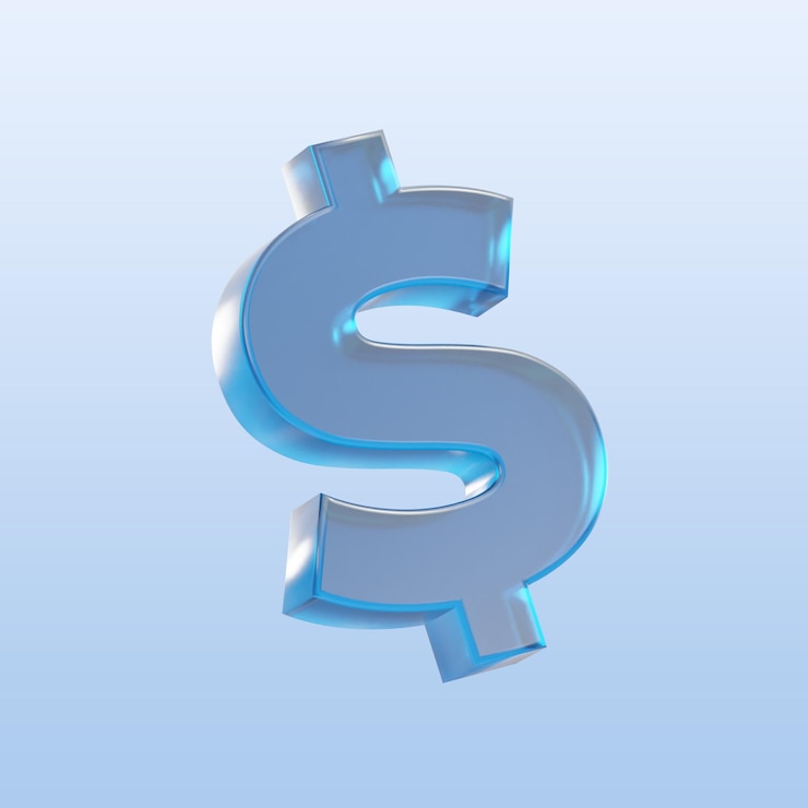 PSD render 3d ikon dolar transparan 3d transparan