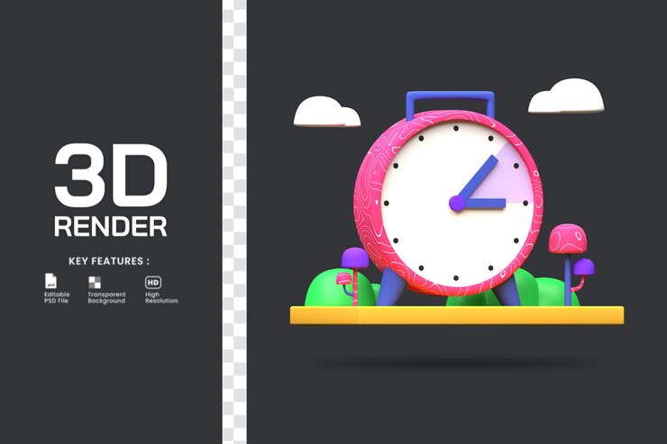 PSD render 3d de la ilustración de avance de resorte