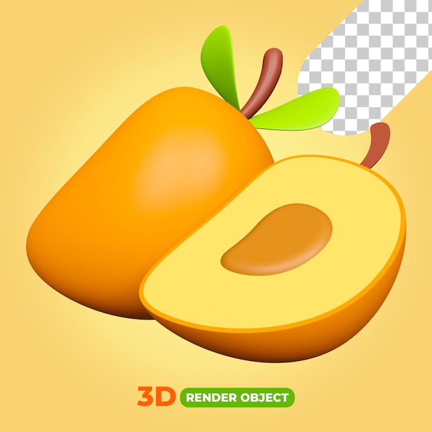 Render 3d de ilustración de mango