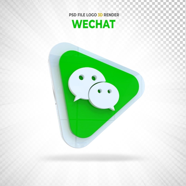 Render 3D in stile logo social media Wechat