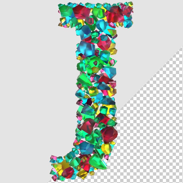 PSD render 3d isolato lettera di diamante j