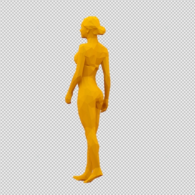 PSD render 3d isométrico femenino